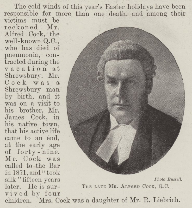 Der verstorbene Herr Alfred Cock, QC von English Photographer