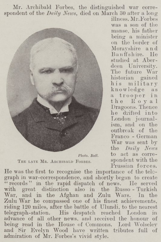 Der verstorbene Mr Archibald Forbes von English Photographer