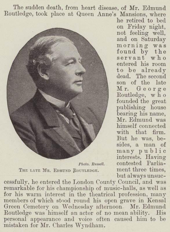 Der verstorbene Mr. Edmund Routledge von English Photographer