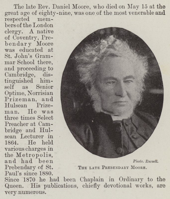 Der verstorbene Präbendarius Moore von English Photographer