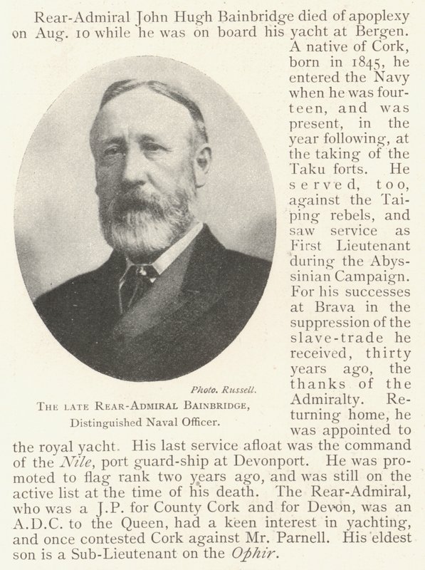 Der verstorbene Konteradmiral Bainbridge, angesehener Marineoffizier von English Photographer