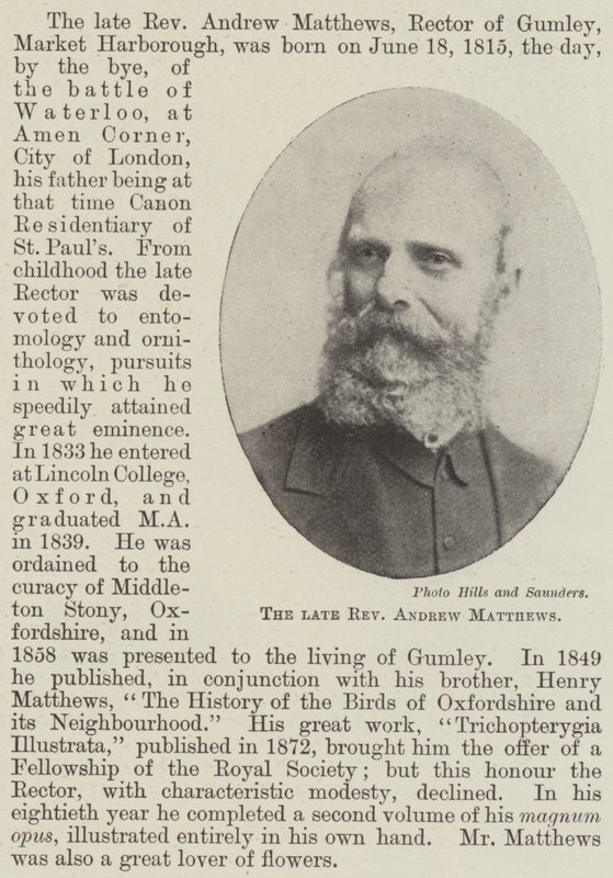 Der verstorbene Reverend Andrew Matthews von English Photographer