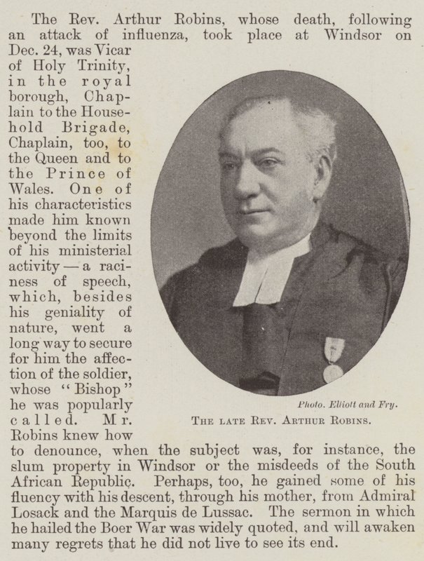 Der verstorbene Reverend Arthur Robins von English Photographer
