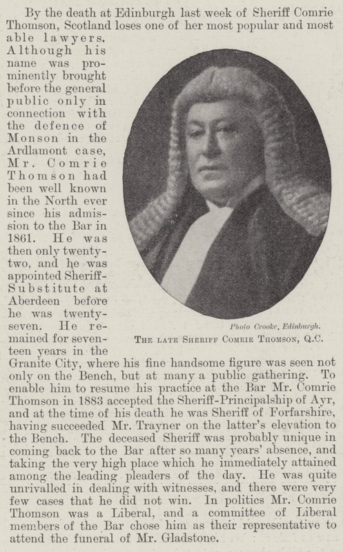 Der verstorbene Sheriff Comrie Thomson, QC von English Photographer