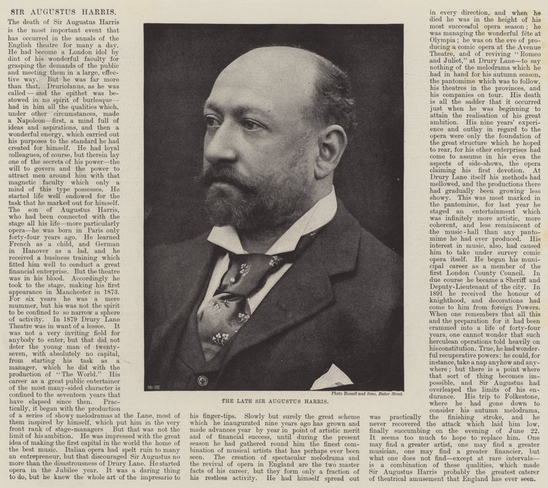Der verstorbene Sir Augustus Harris von English Photographer