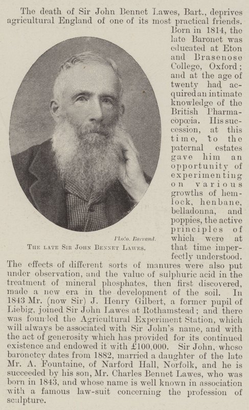 Der verstorbene Sir John Bennet Lawes von English Photographer