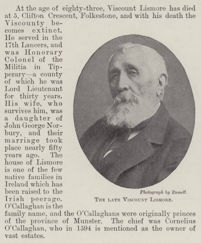 Der verstorbene Viscount Lismore von English Photographer