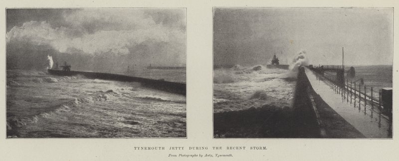 Tynemouth Jetty während des letzten Sturms von English Photographer