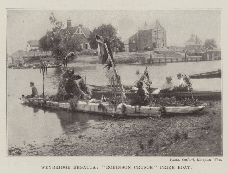 Weybridge-Regatta, Robinson Crusoe-Preisboot von English Photographer