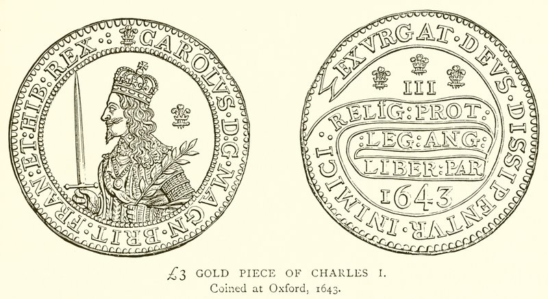 3-Pfund-Goldstück von Karl I von English School
