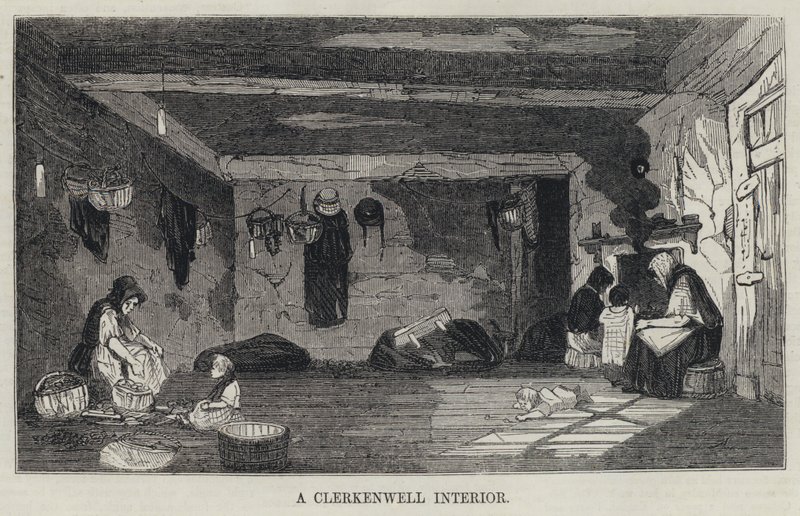 Ein Innenraum in Clerkenwell (Gravur) von English School
