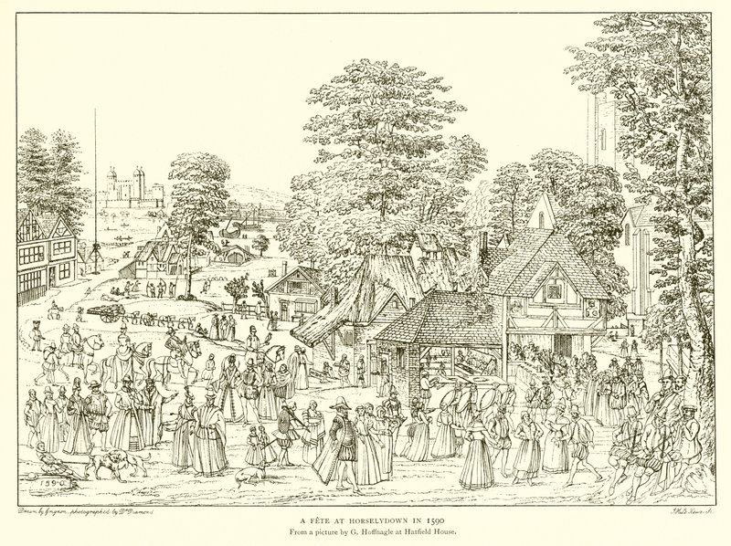 Ein Fest in Horselydown im Jahr 1590 von English School