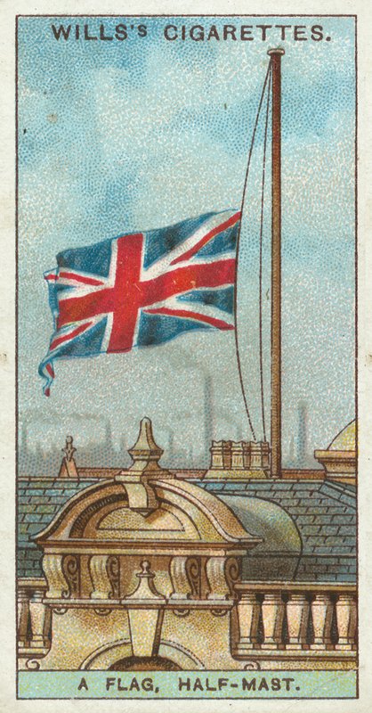 Eine Flagge auf Halbmast von English School