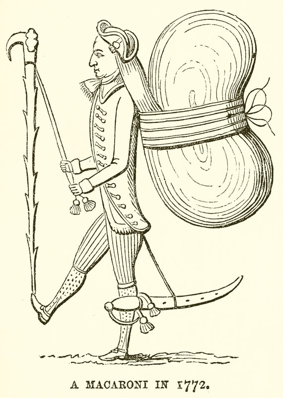 Ein Macaroni im Jahr 1772 von English School