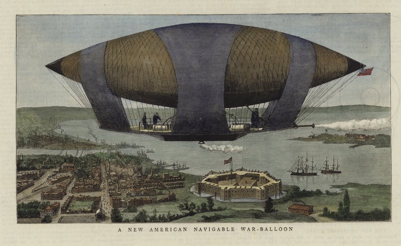 Ein neuer amerikanischer navigierbarer Kriegsballon von English School