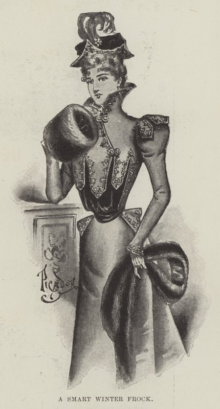 Ein schickes Winterkleid (Lithografie) von English School