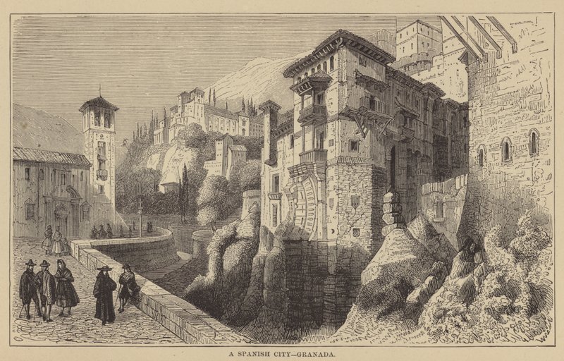 Eine spanische Stadt, Granada (Stich) von English School