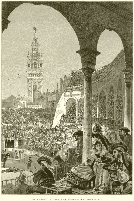 Ein Ticket im Schatten.--Stierkampfarena von Sevilla von English School