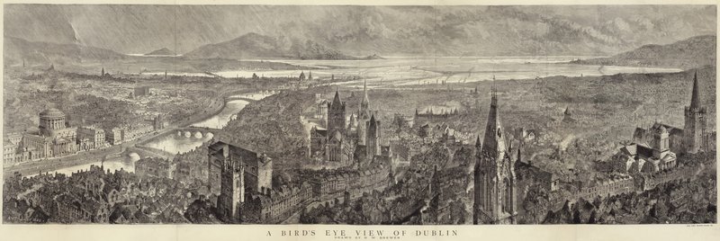 Vogelperspektive von Dublin von English School
