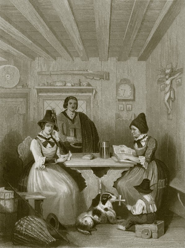 Eine Familienszene in Tirol von English School