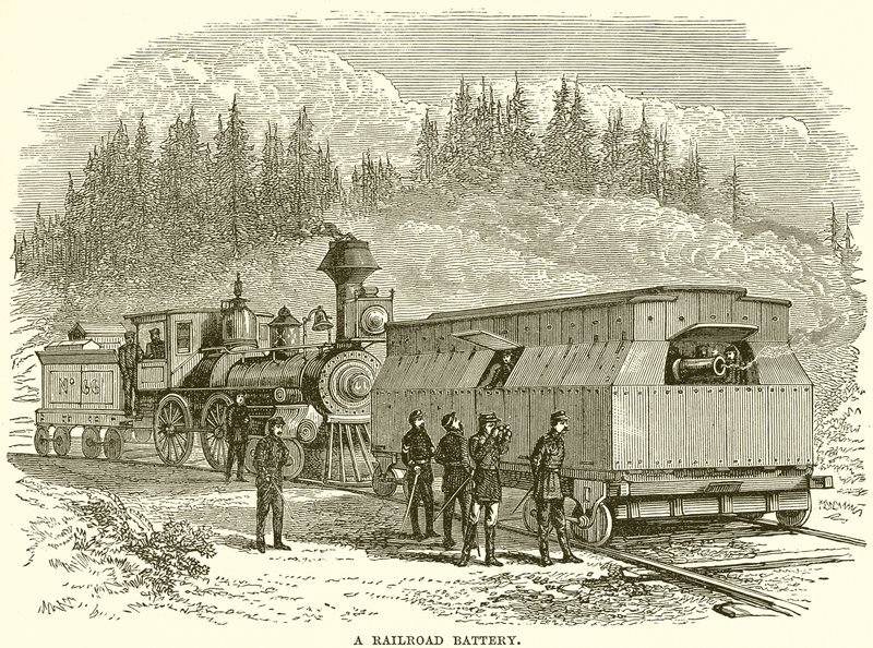 Eine Eisenbahnbatterie von English School