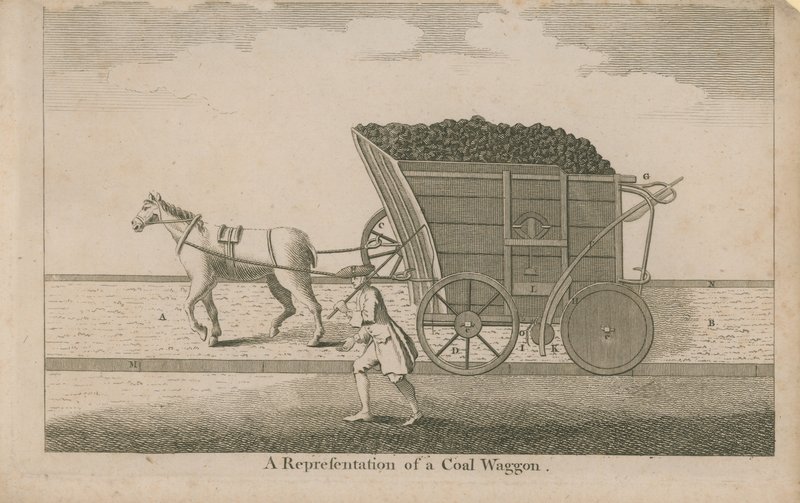 Darstellung eines Kohlenwagens von English School