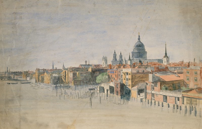 Ein Blick auf die Themse, London von English School