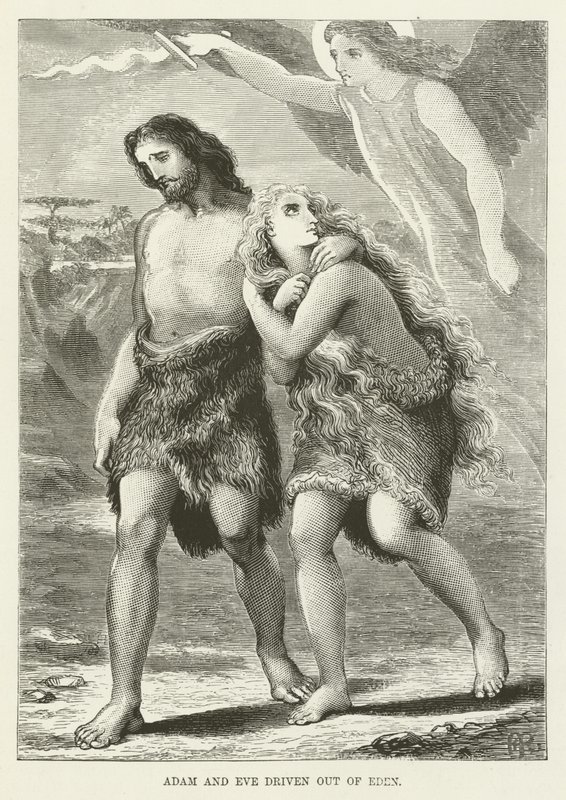 Adam und Eva werden aus Eden vertrieben von English School