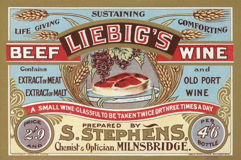 Werbung für Liebigs Beef Wine von English School
