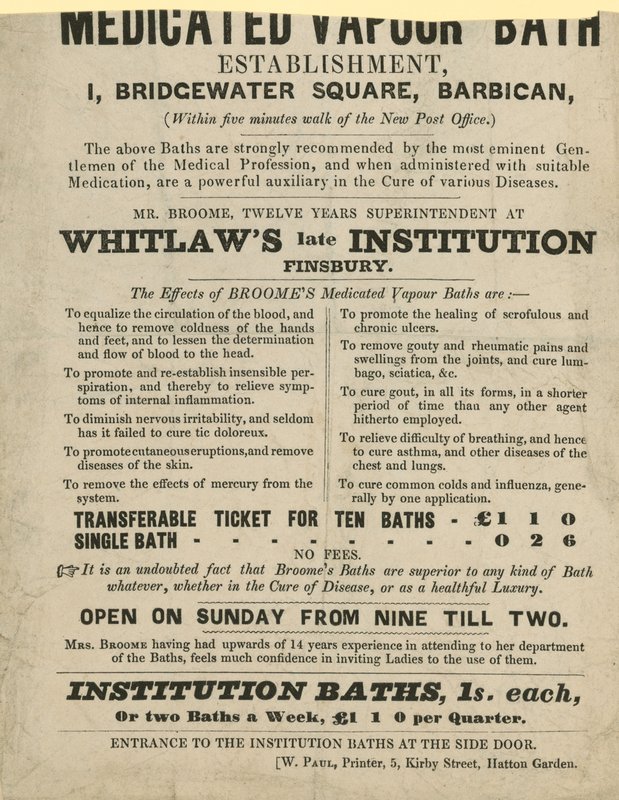 Werbung für Medicated Vapour Bath von English School