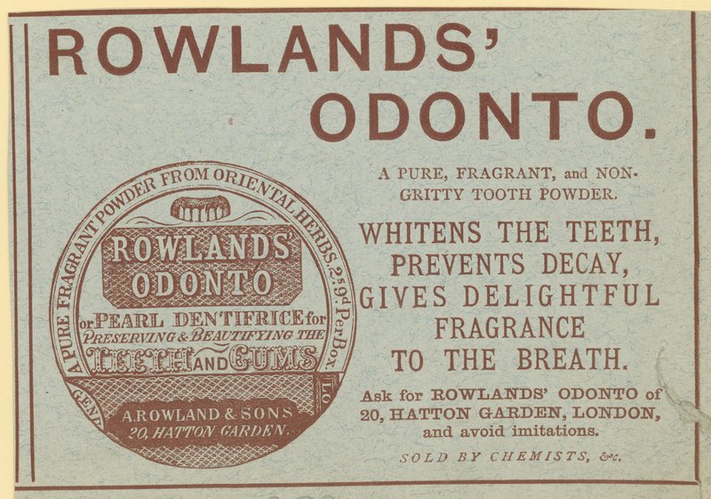 Werbung für Rowlands Odonto von English School