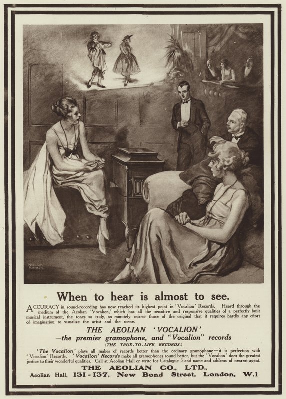 Werbung für das Aeolian Vocalion Grammophon von English School