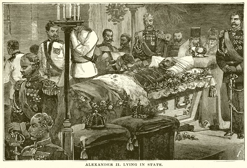 Alexander II. aufgebahrt von English School
