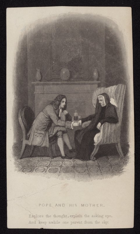 Alexander Pope und seine Mutter von English School