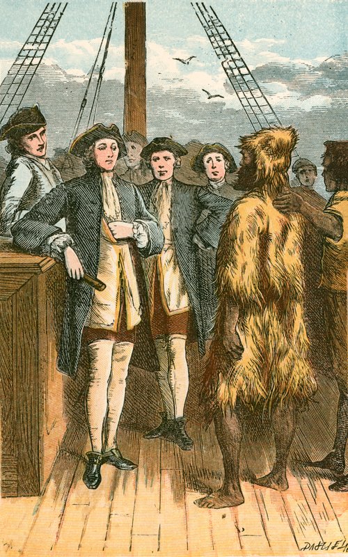 Alexander Selkirk an Bord gebracht von English School