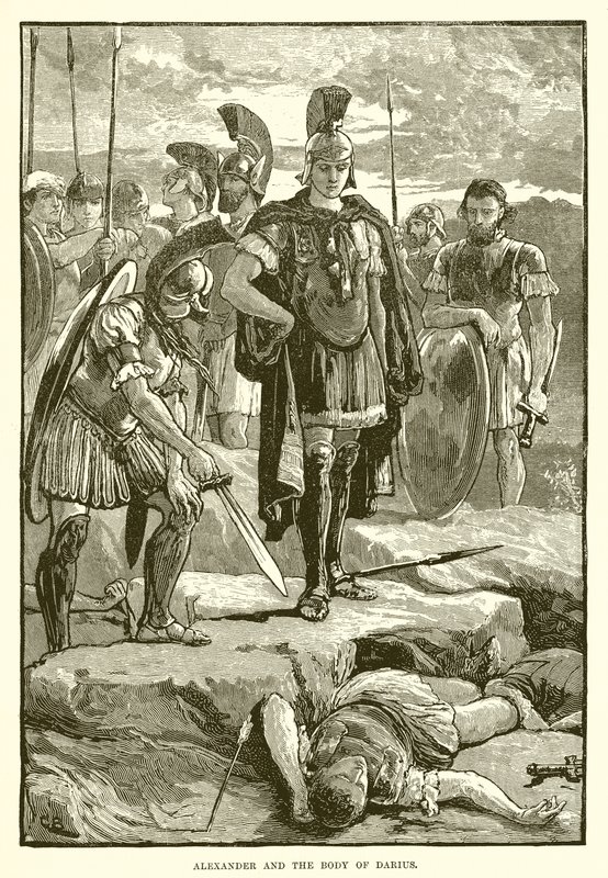 Alexander und der Leichnam des Darius von English School