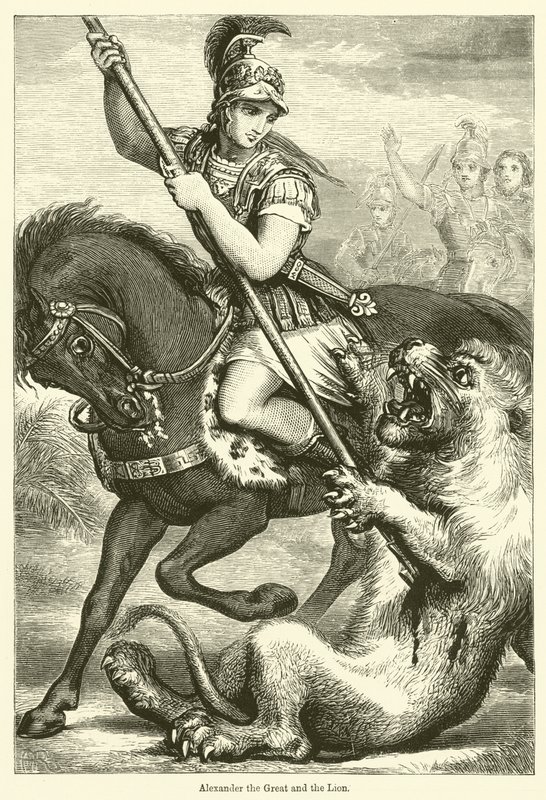 Alexander der Große und der Löwe (Stich) von English School