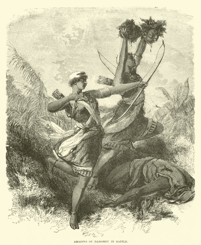 Amazonen von Dahomey im Kampf von English School