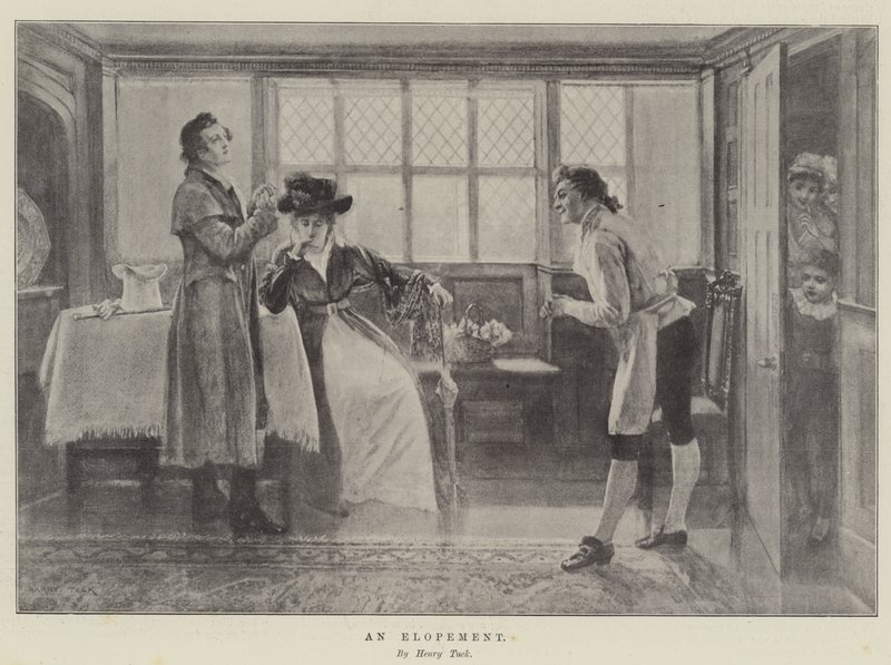 Eine Entführung (Lithografie) von English School