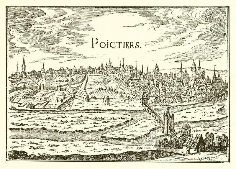 Alte Ansicht von Poitiers von English School