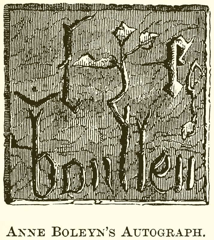 Anne Boleyns Autograph von English School