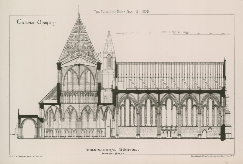 Architektonische Ansicht der Temple Church von English School