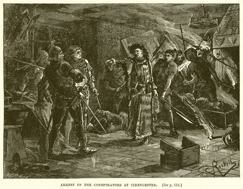 Verhaftung der Verschwörer in Cirencester von English School