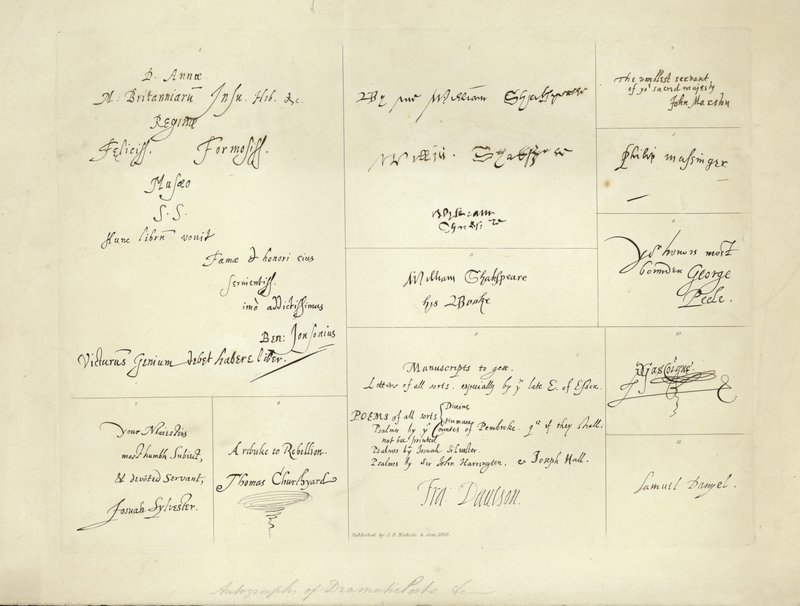 Autogramme von dramatischen Dichtern von English School