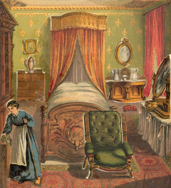 Schlafzimmer mit Putzfrau von English School