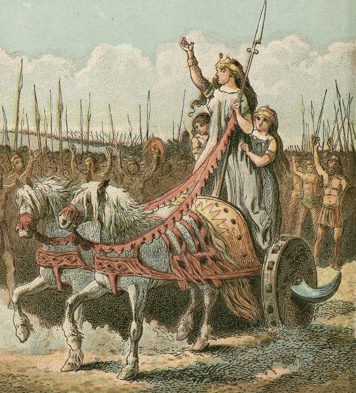 Boudicca und ihre Armee von English School