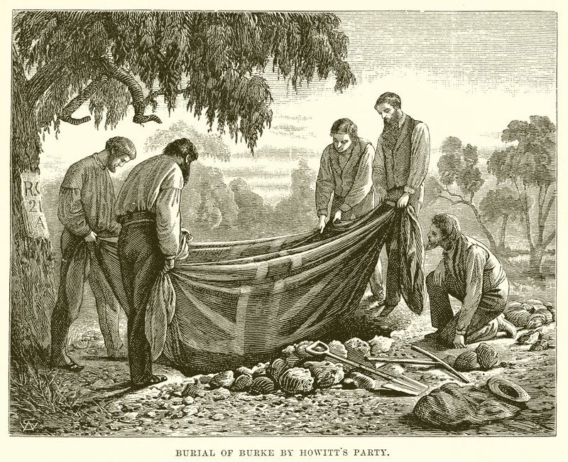 Begräbnis von Burke durch Howitts Gruppe von English School