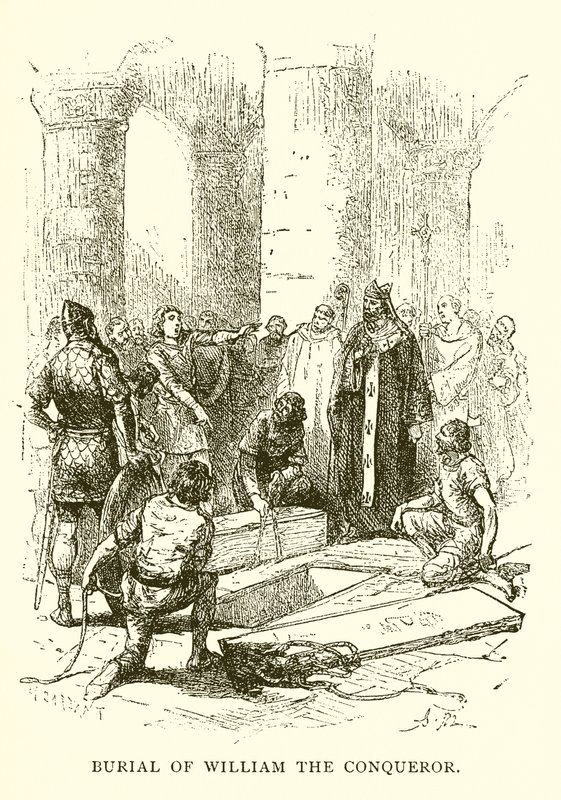 Begräbnis von Wilhelm dem Eroberer von English School