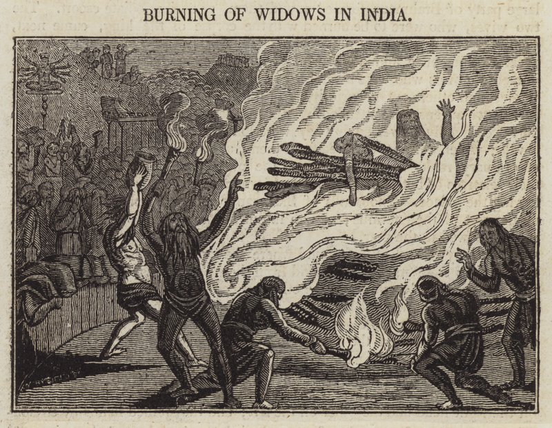 Verbrennung von Witwen in Indien von English School
