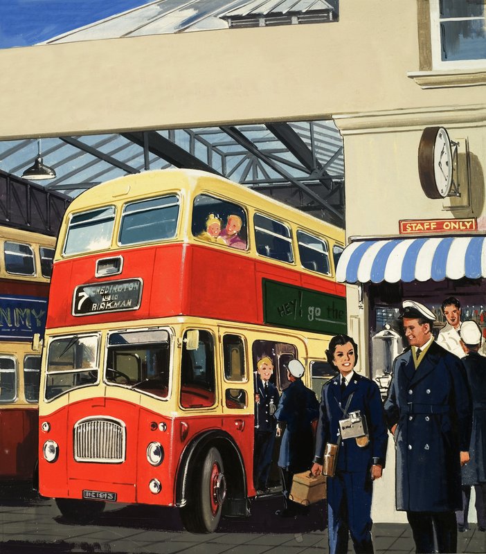 Busfahrer und Schaffner von English School